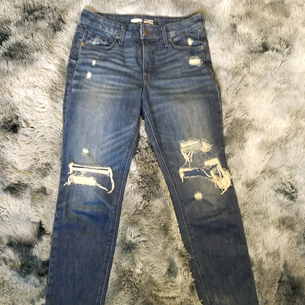 Old Navy power strait distressed jeans